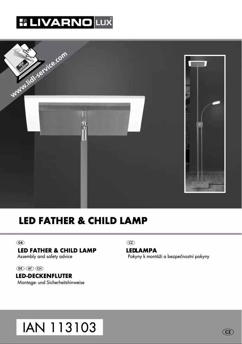 Page 1 de la notice Manuel utilisateur Livarno Lux IAN 113103