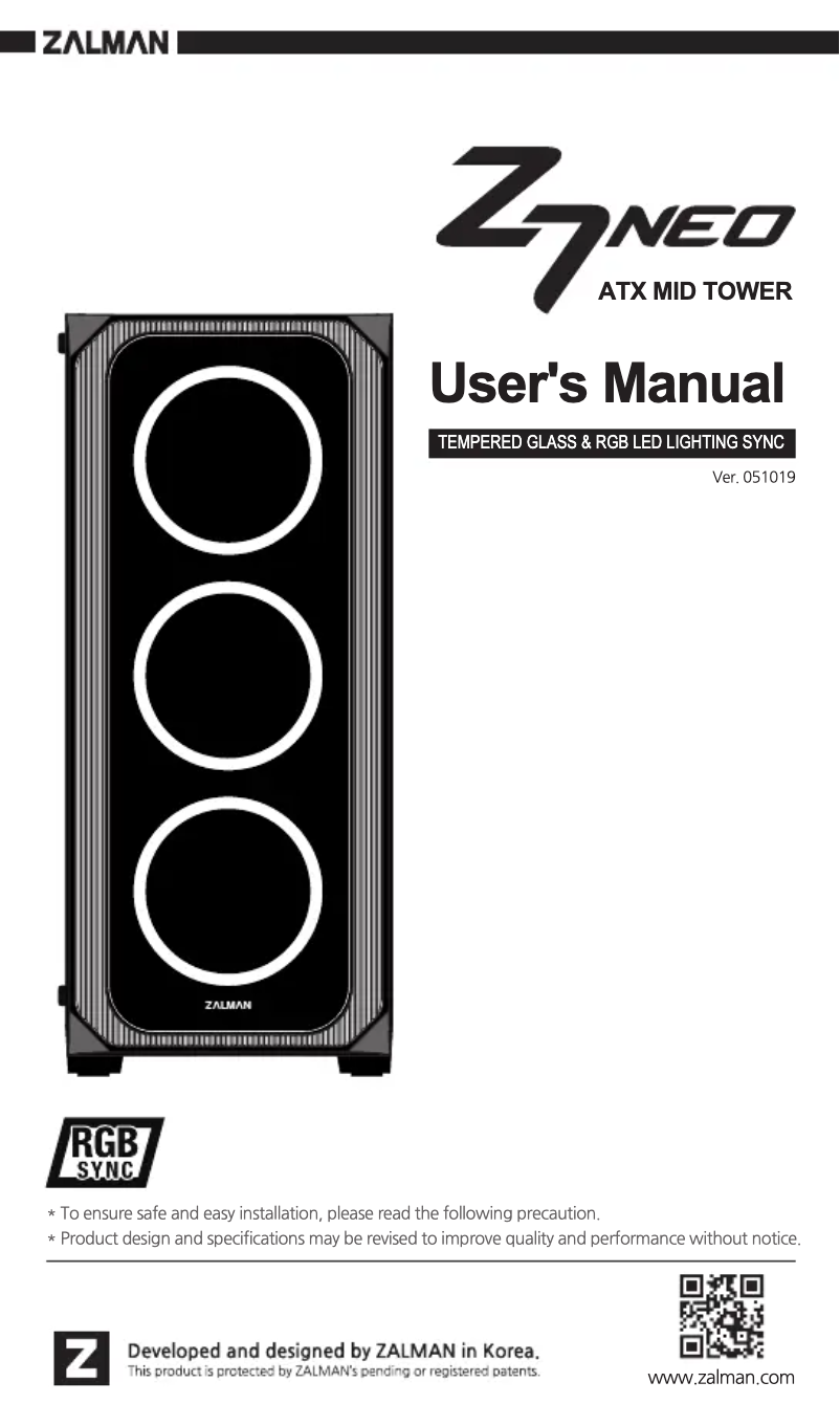 Página 1 del manual Manual de usuario Zalman Z7 NEO