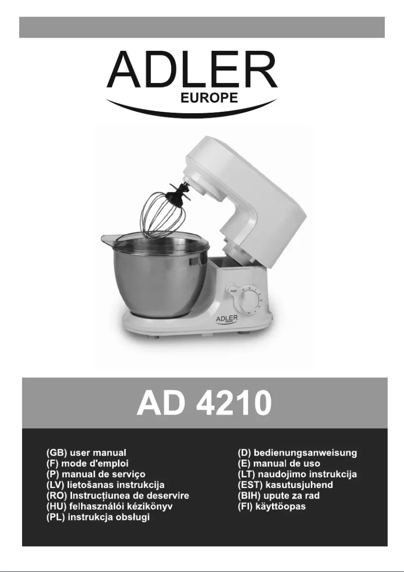 Image de la première page du manuel de l'appareil AD 4210