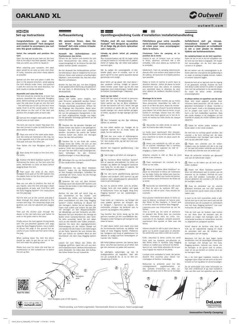 Página 1 del manual Manual de usuario Outwell DeLuxe Green Oakland XL