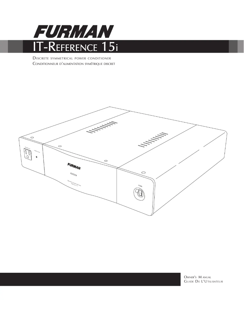 Página 1 del manual Manual de usuario Furman IT-Reference 15i
