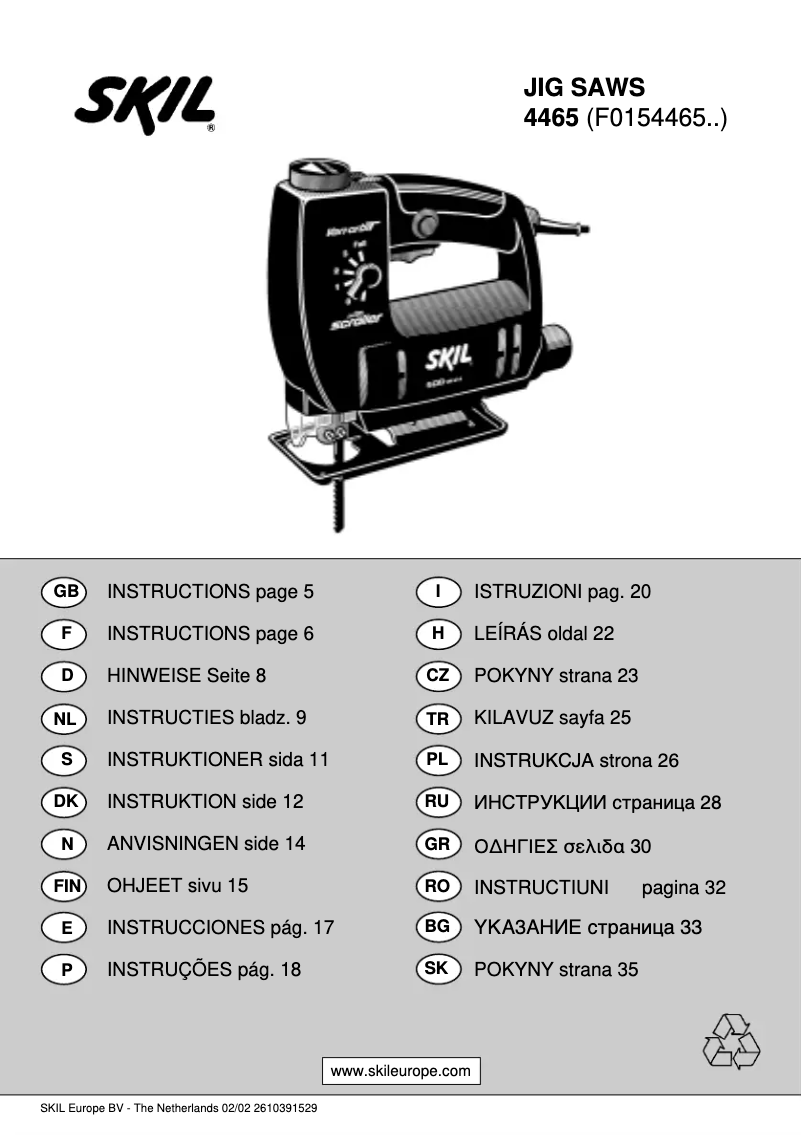Page 1 de la notice Manuel utilisateur Skil 4465 H1