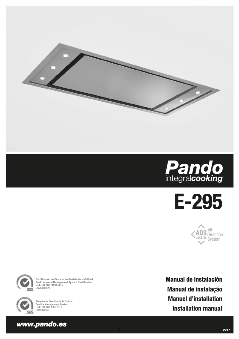 Page n°1 - Manuel utilisateur Pando E-295