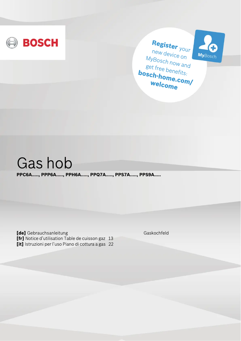 Page 1 de la notice Manuel utilisateur Bosch Serie 6 PPQ7A6B10