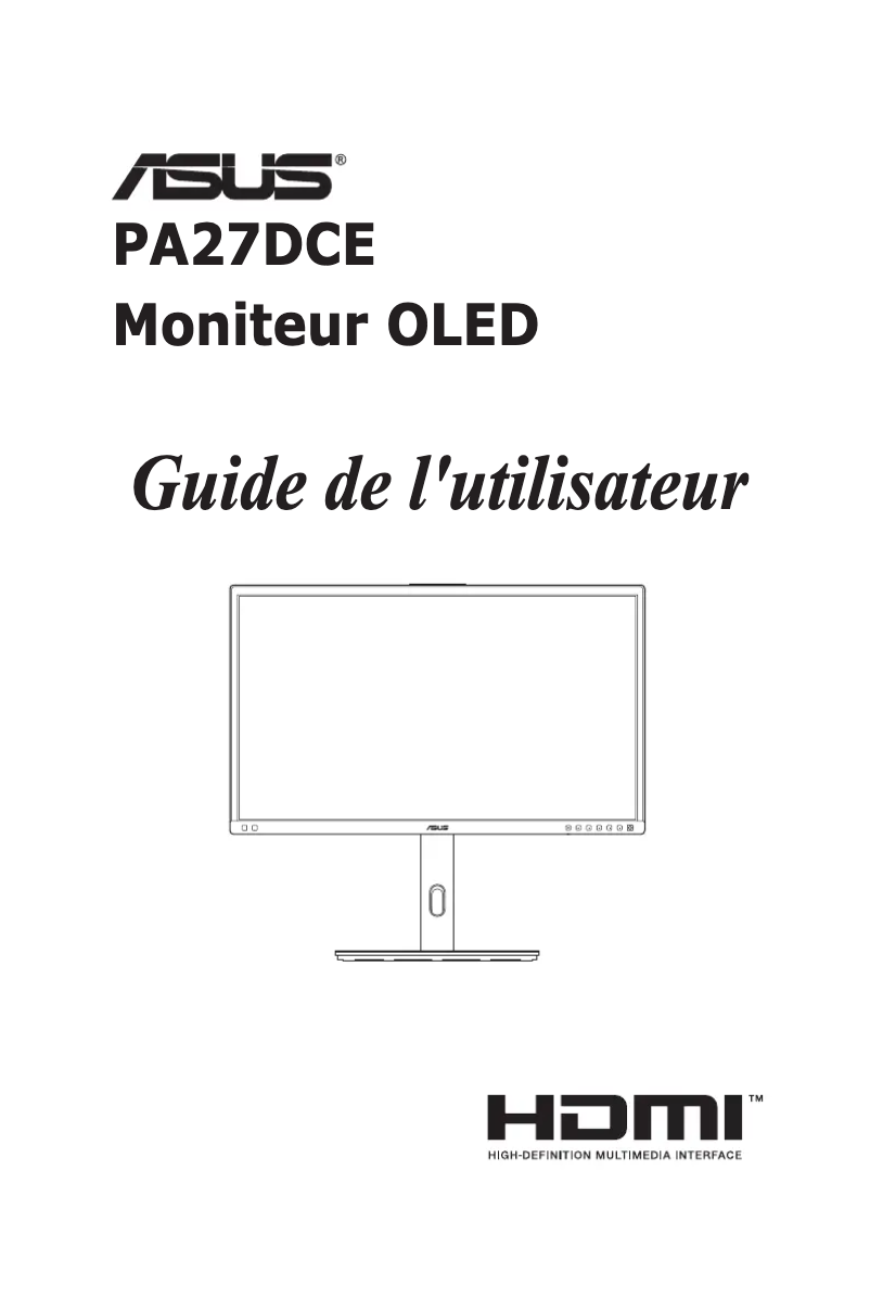 Page n°1 - Manuel utilisateur Asus ProArt PA27DCE