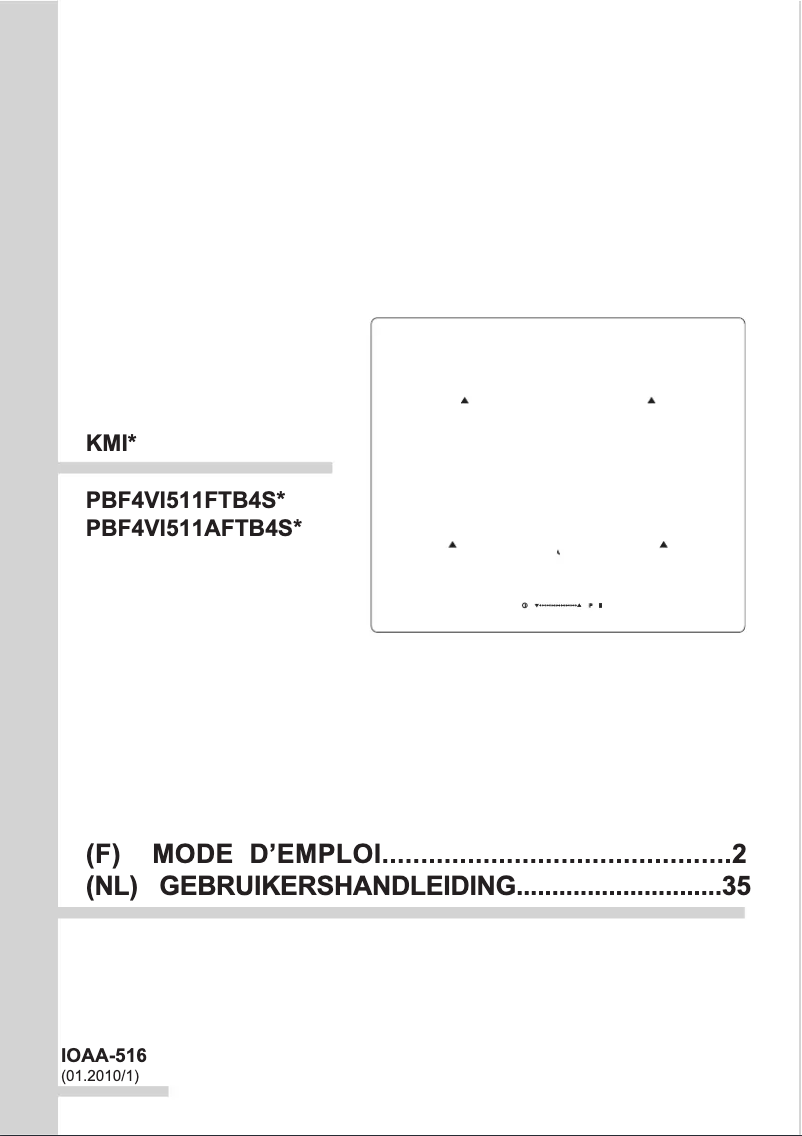 Page n°1 - Manuel utilisateur Amica KMI 13290 F