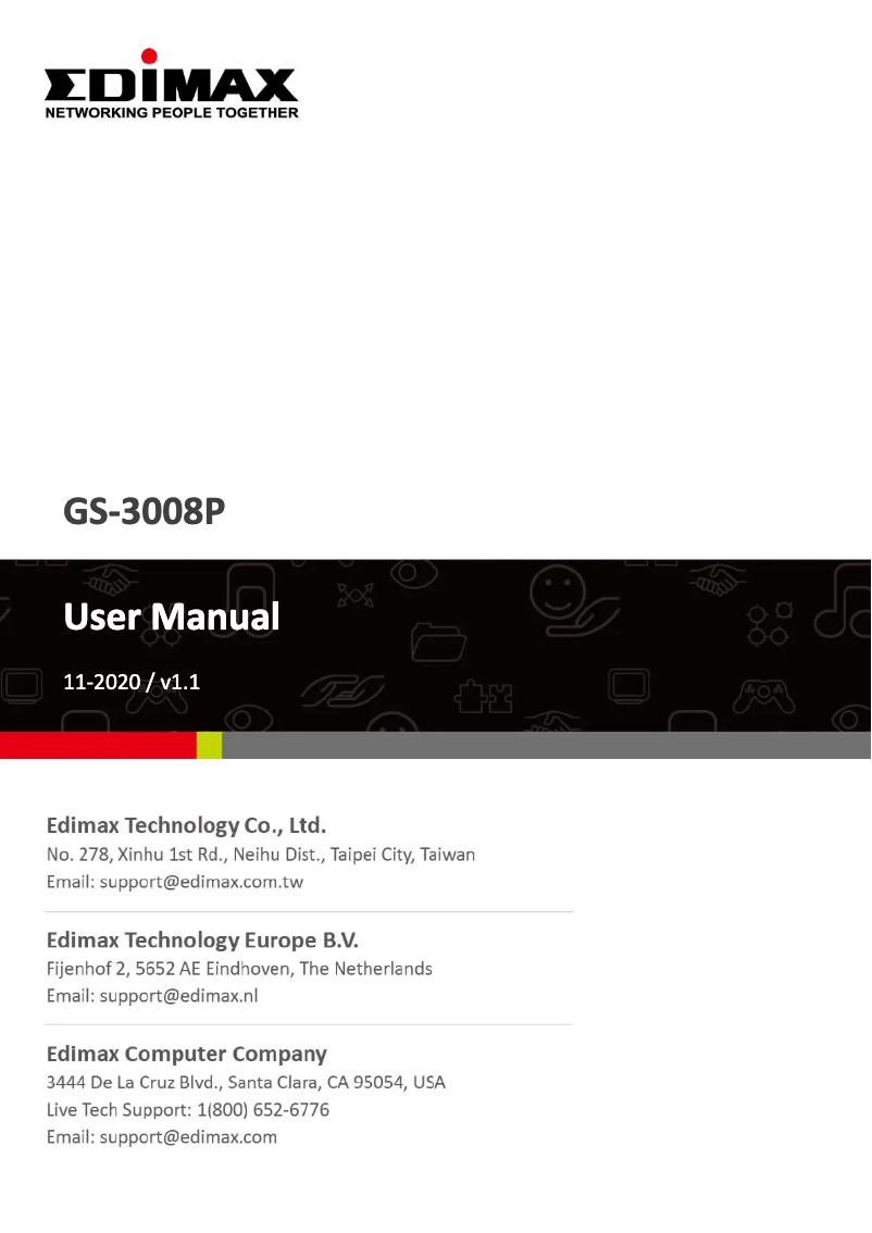 Page n°1 - Manuel utilisateur Edimax GS-3008P