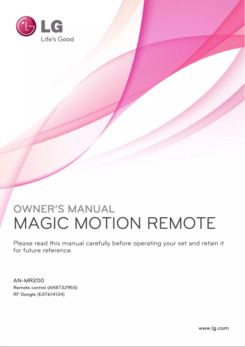 Page 1 de la notice Manuel utilisateur LG Magic Motion AN-MR200