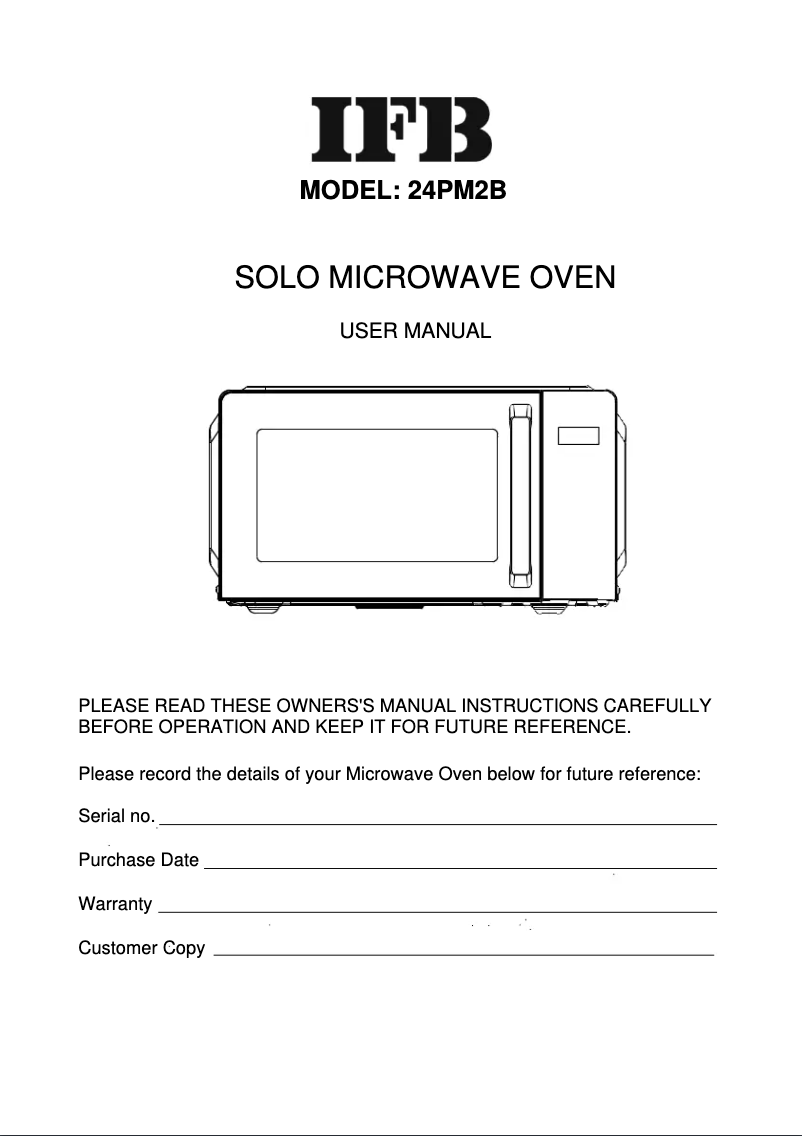 Image de la première page du manuel de l'appareil 24PM2B