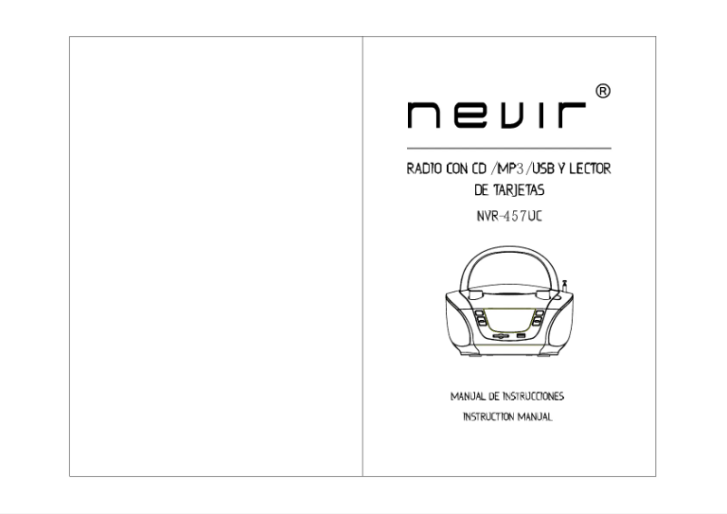 Page n°1 - Manuel utilisateur Nevir NVR-457 UC