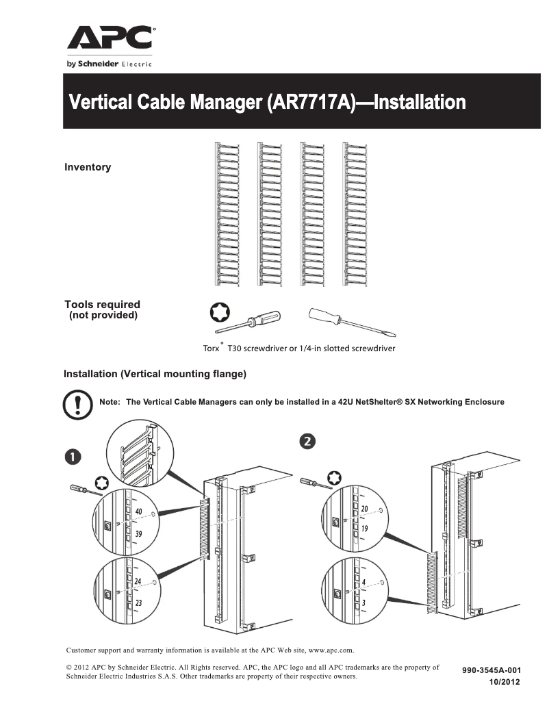 Página 1 del manual Manual de usuario APC AR7717A