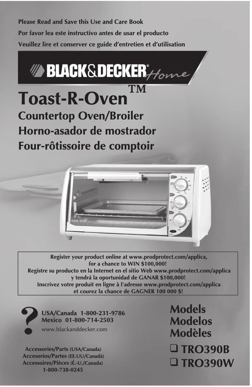 Page 1 of the manual User Manual Black & Decker TRO390B