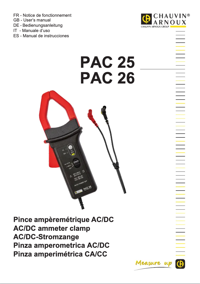 Image de la première page du manuel de l'appareil PAC 26