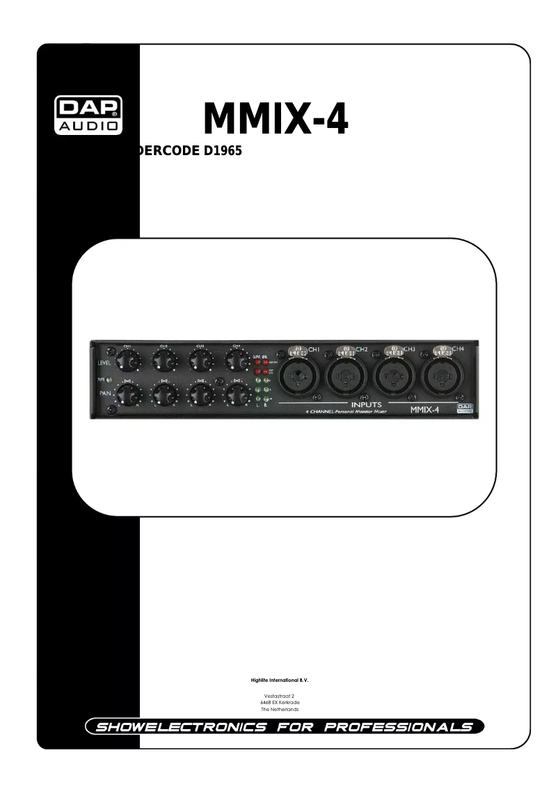 Page n°1 - Manuel utilisateur DAP-Audio MMIX-4