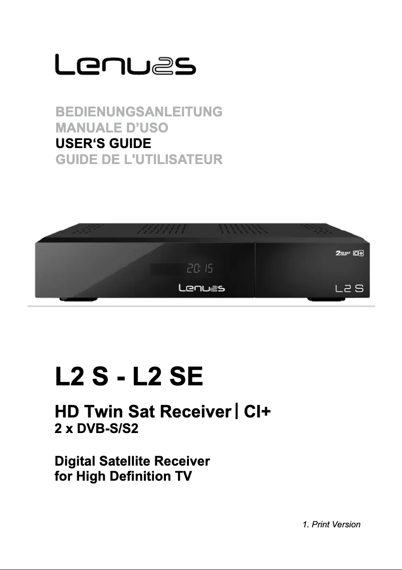 Page 1 de la notice Manuel utilisateur Lenuss L2 S