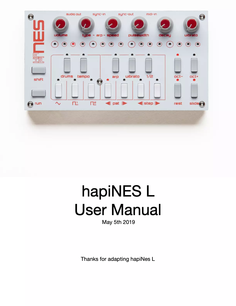 Page 1 de la notice Manuel utilisateur Twisted Electrons hapiNES L