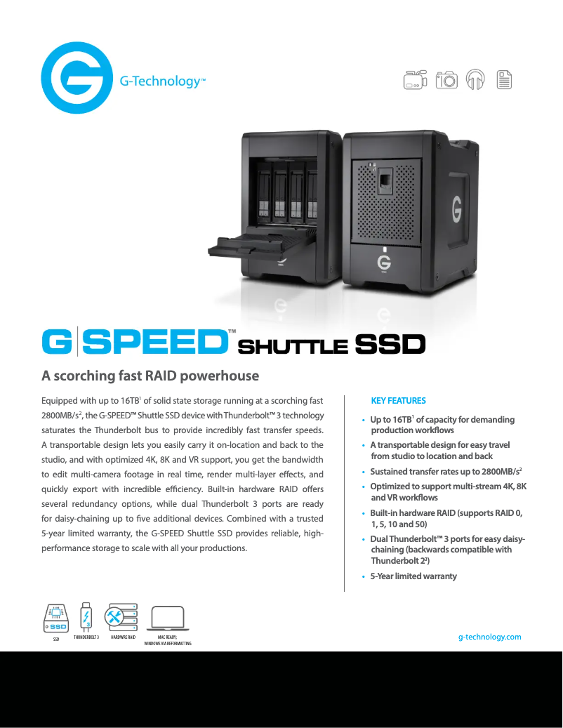 Page n°1 - Fiche technique G-Technology G-SPEED Shuttle