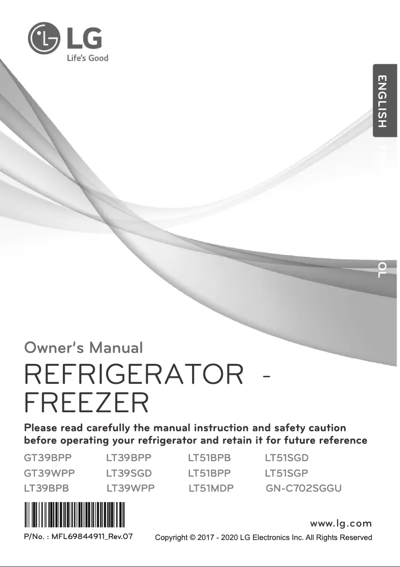 Page 1 de la notice Manuel utilisateur LG GT39BPP