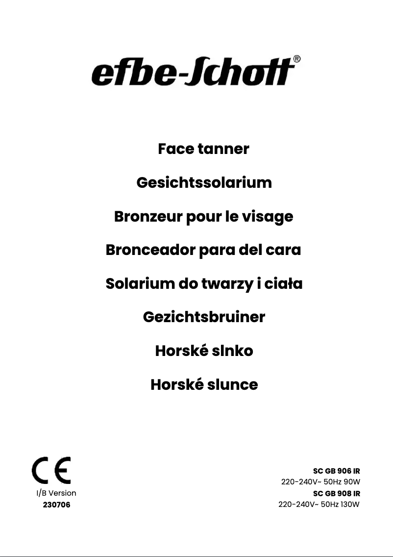 Page 1 de la notice Manuel utilisateur Efbe-Schott SC GB 906 IR