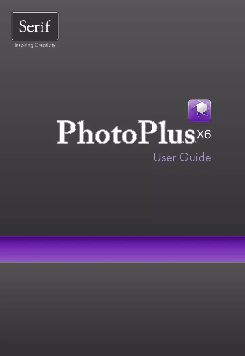 Page n°1 - Manuel utilisateur Serif PhotoPlus X6