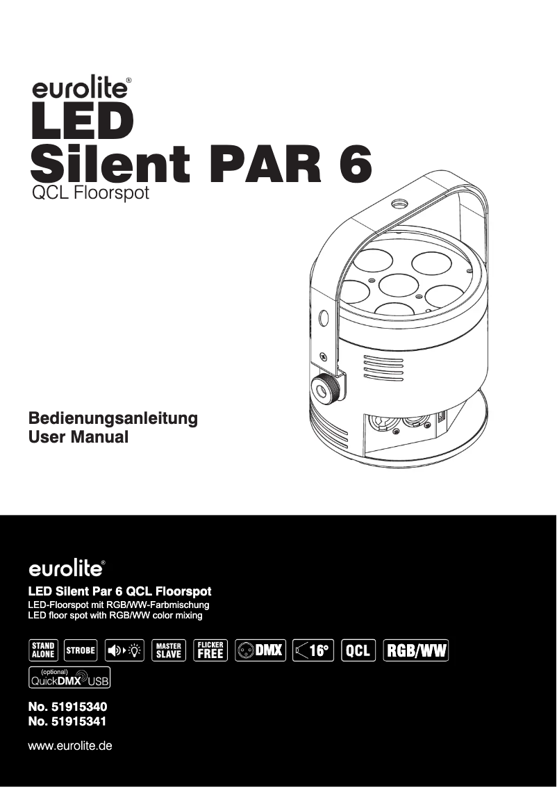 Page n°1 - Manuel utilisateur Eurolite LED Silent Par 6