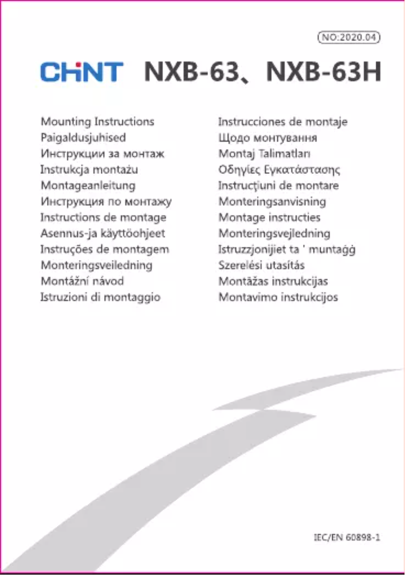 Page n°1 - Manuel utilisateur CHINT NXB-63