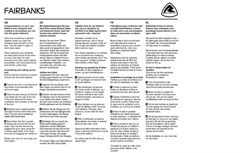 Image de la première page du manuel de l'appareil Fairbanks