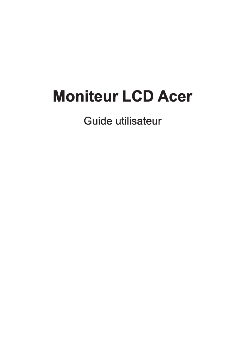 Page n°1 - Manuel utilisateur Acer RX241YP