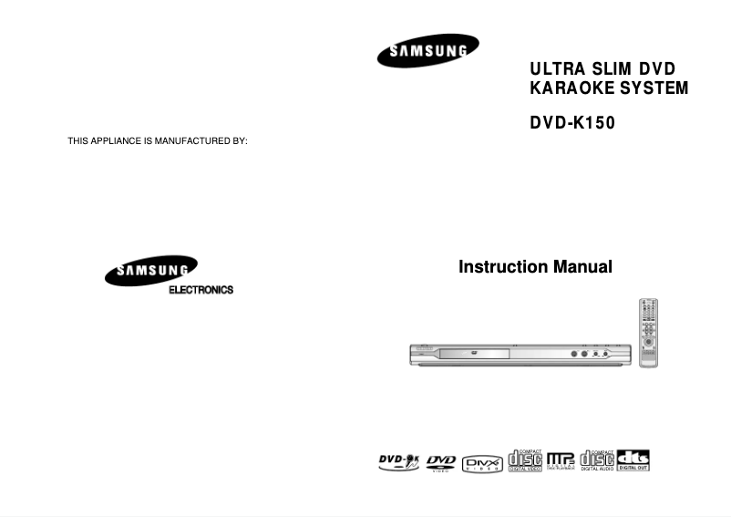 Page 1 de la notice Manuel utilisateur Samsung DVD-K150