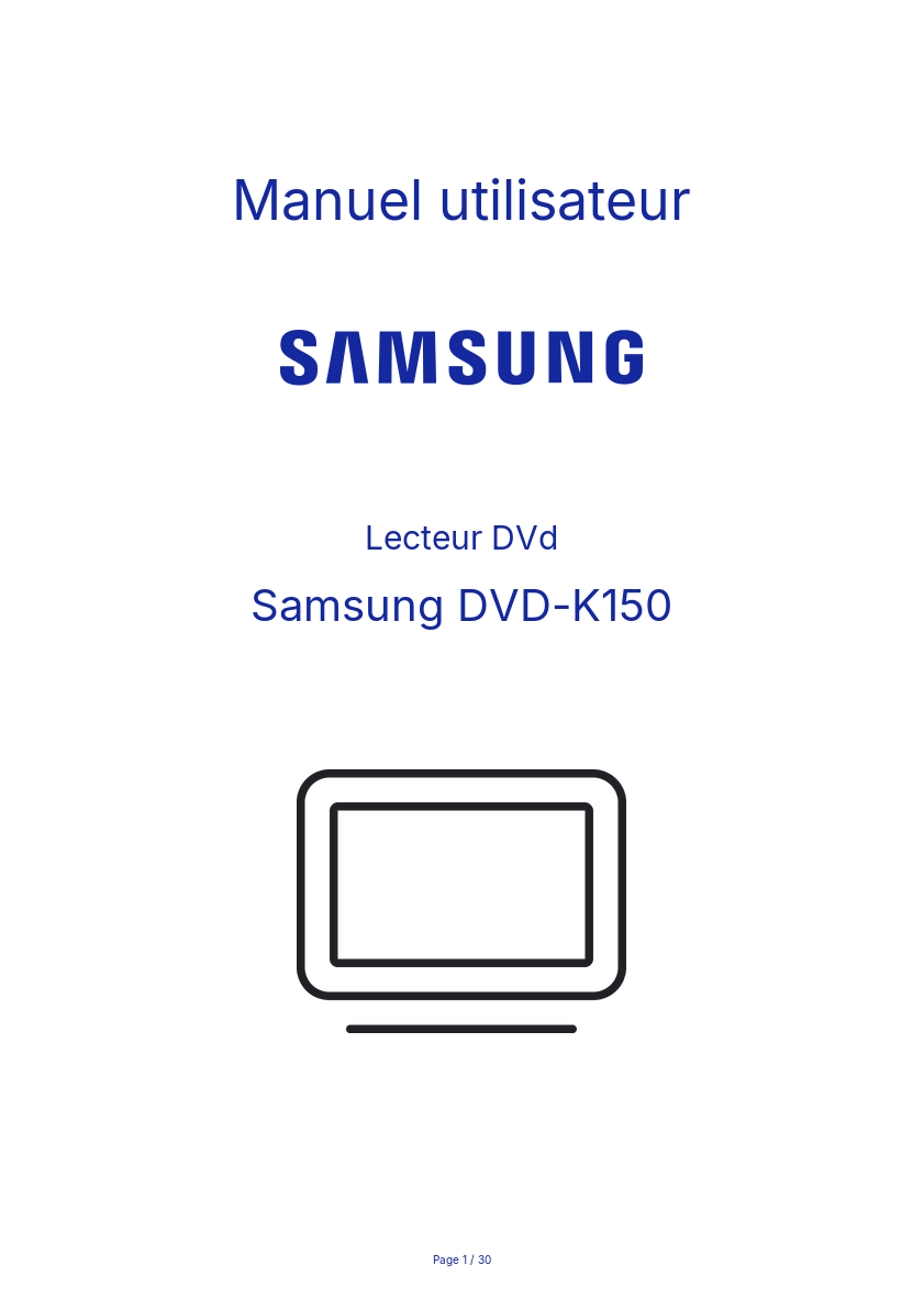 Image de la première page du manuel de l'appareil DVD-K150