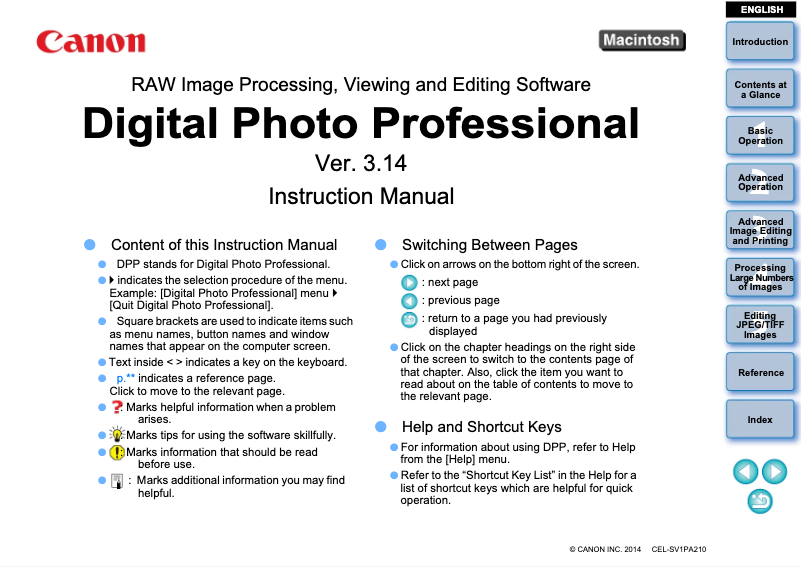 Page n°1 - Manuel utilisateur Canon Digital Photo Professional 3.14 Mac