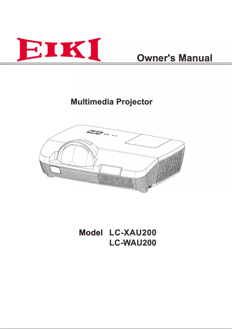 Page n°1 - Manuel utilisateur EIKI LC-WAU200