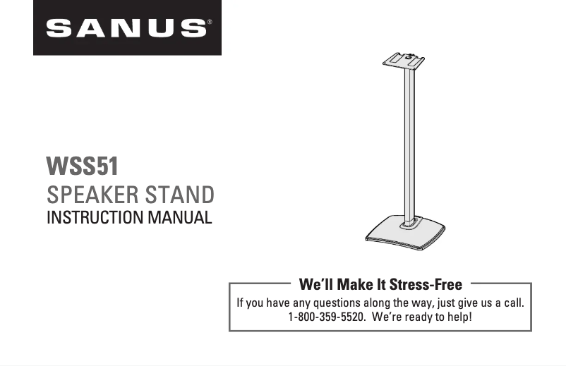 Page 1 de la notice Manuel utilisateur Sanus WSS51