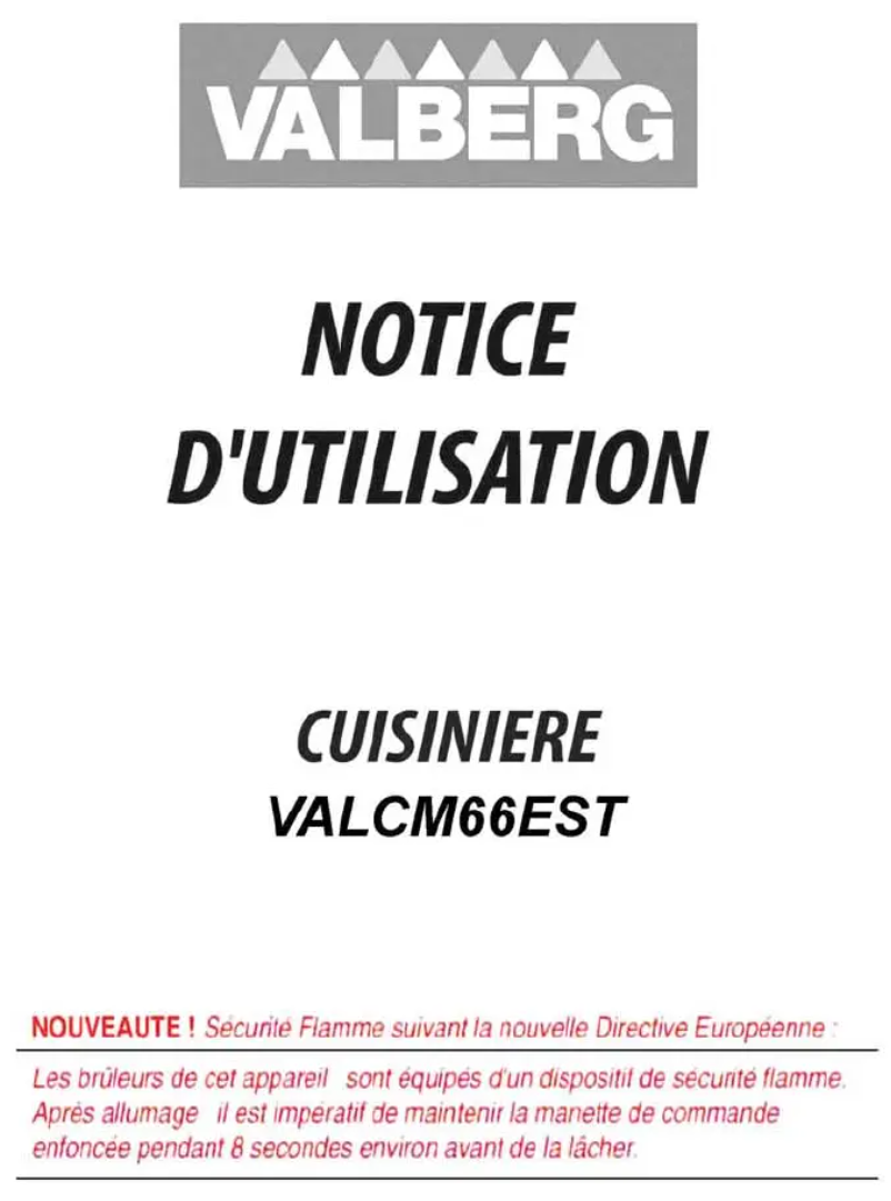 Page 1 de la notice Manuel utilisateur Valberg VALCM66EST