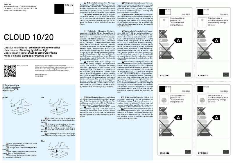 Image de la première page du manuel de l'appareil CLOUD 10