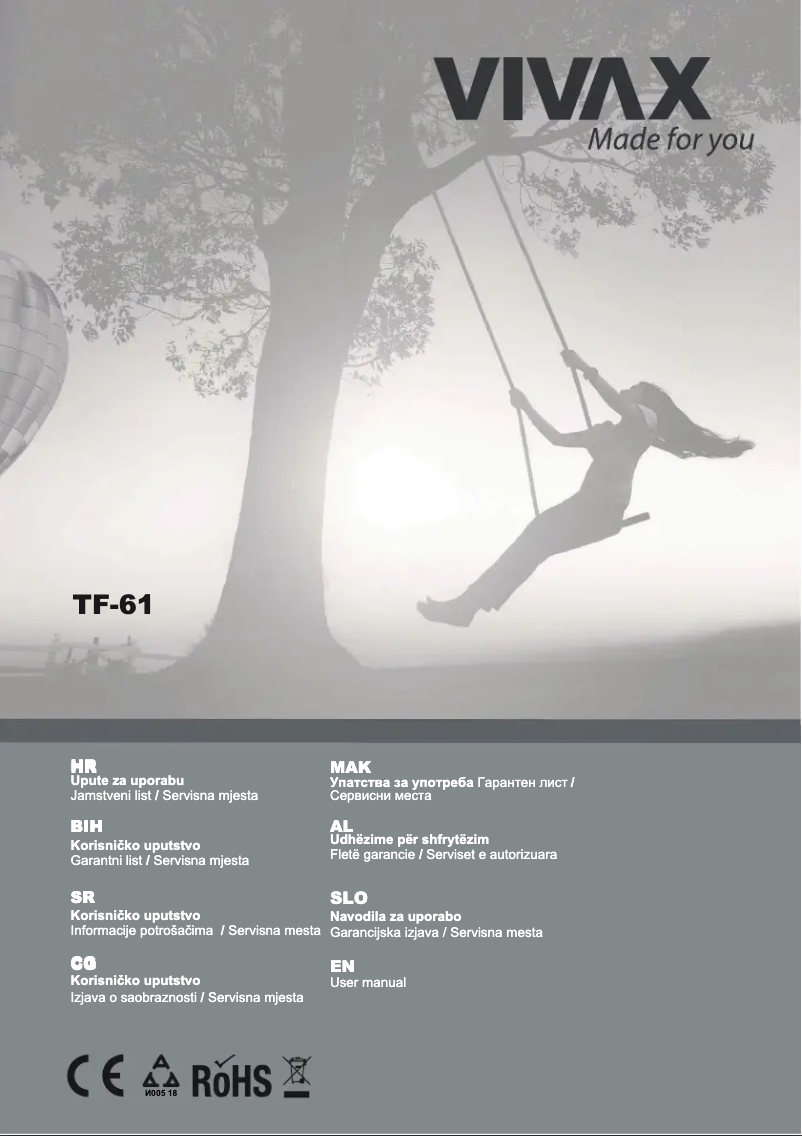 Page n°1 - Manuel utilisateur Vivax TF-61