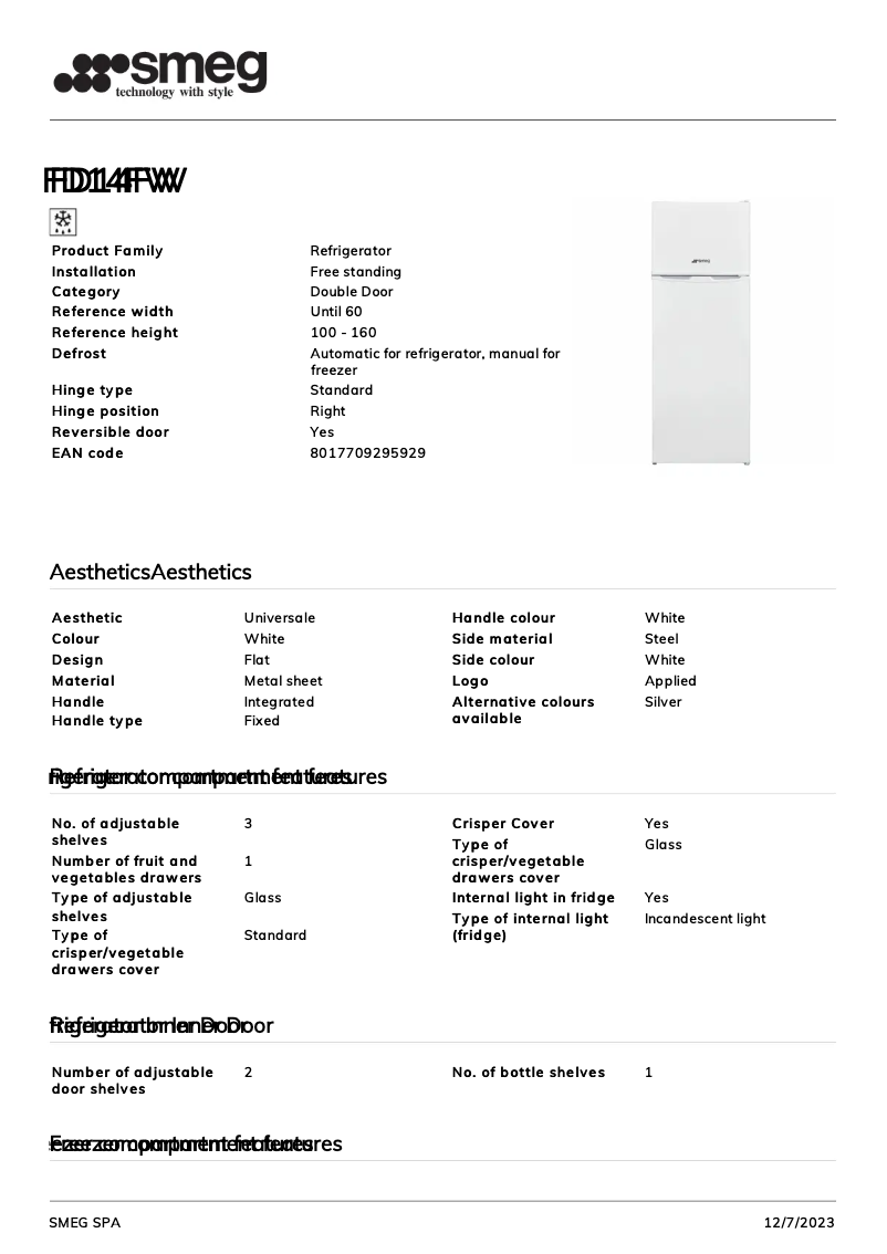 Image de la première page du manuel de l'appareil FD14FW