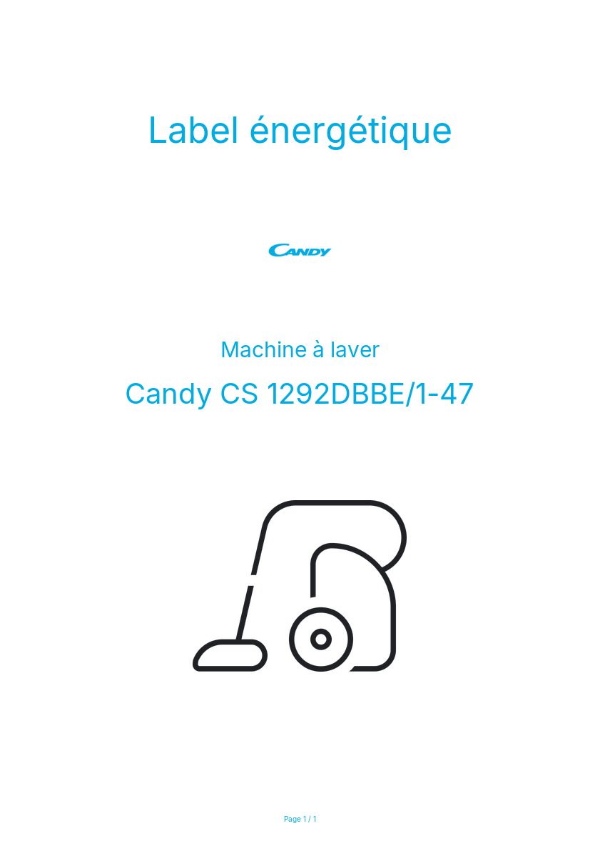 Image de la première page du manuel de l'appareil CS 1292DBBE/1-47