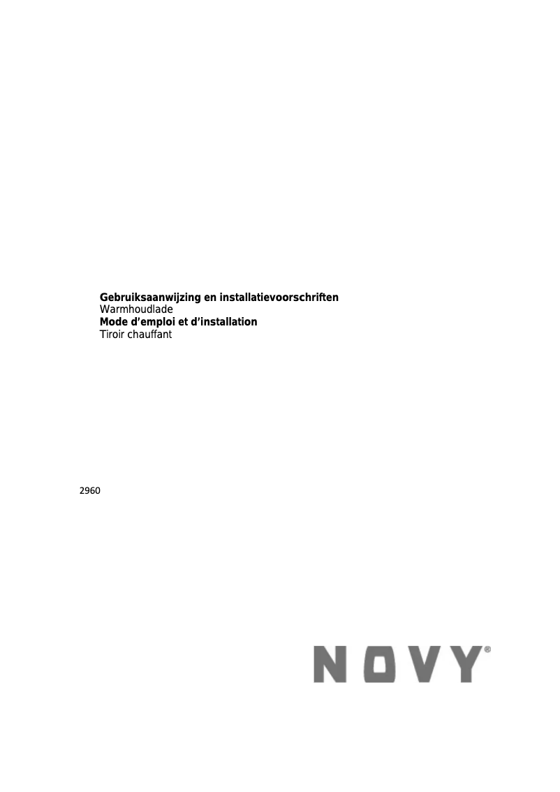 Page n°1 - Manuel utilisateur Novy 2960
