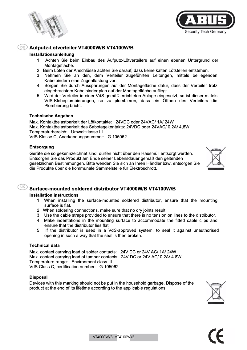 Image de la première page du manuel de l'appareil VT4100B