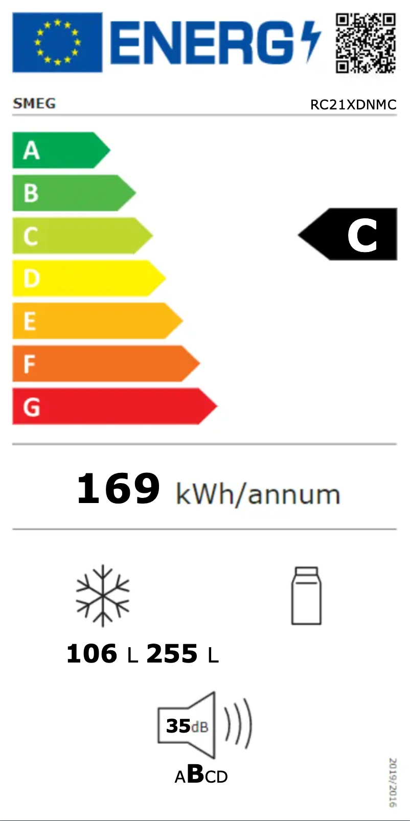 Page n°1 - Label énergétique Smeg RC21XDNMC