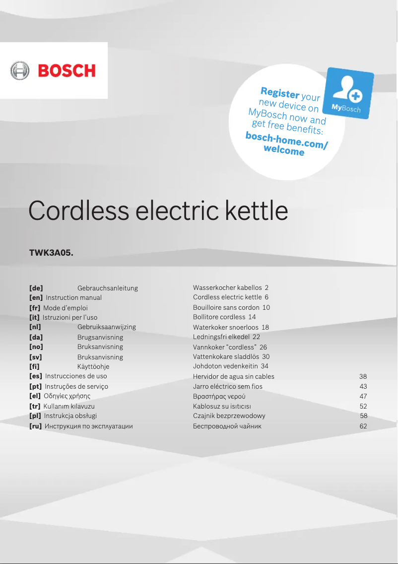 Page 1 de la notice Manuel utilisateur Bosch CompactClass TWK3A051