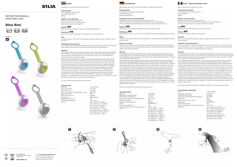 Page 1 de la notice Manuel utilisateur Silva Schneider Simi