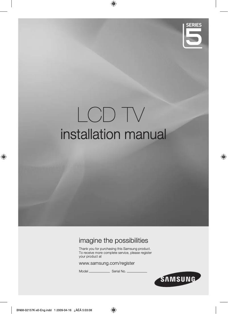 Page 1 de la notice Manuel utilisateur Samsung LE40B550M2H