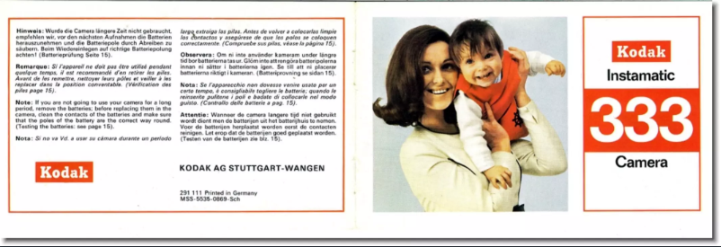 Page 1 de la notice Manuel utilisateur Kodak Instamatic 333