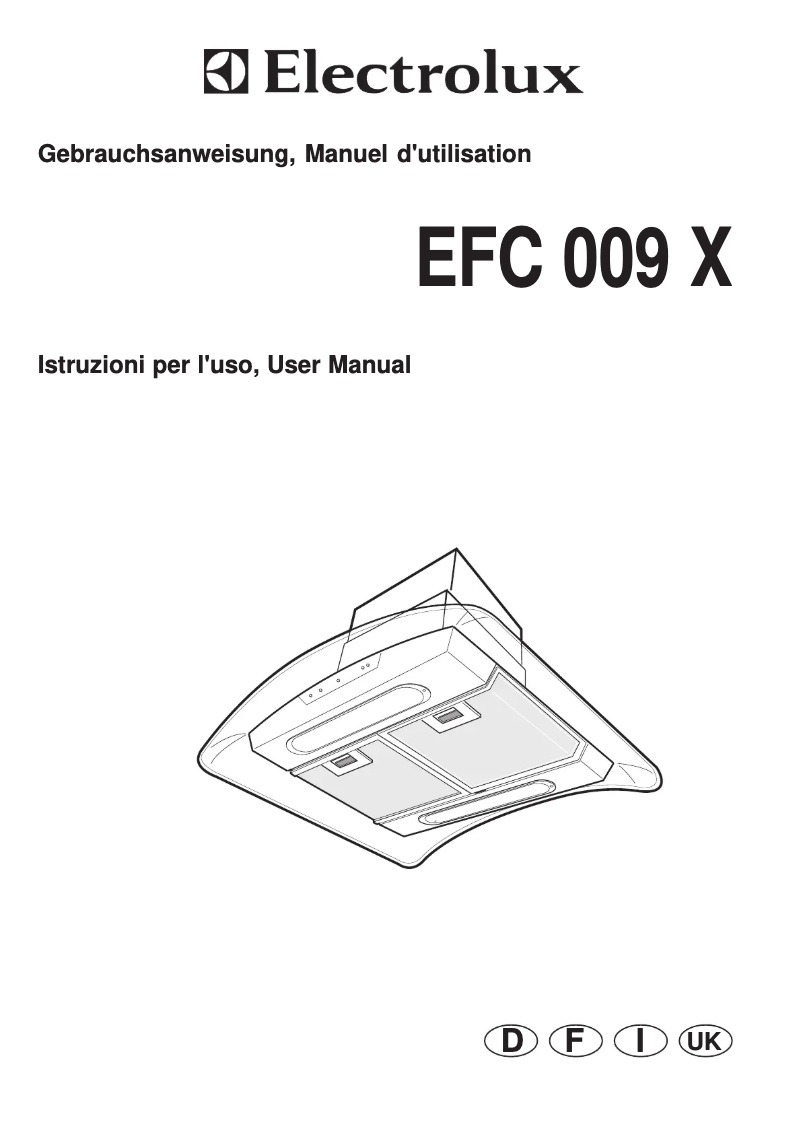 Page 1 de la notice Manuel utilisateur Electrolux EFC009X