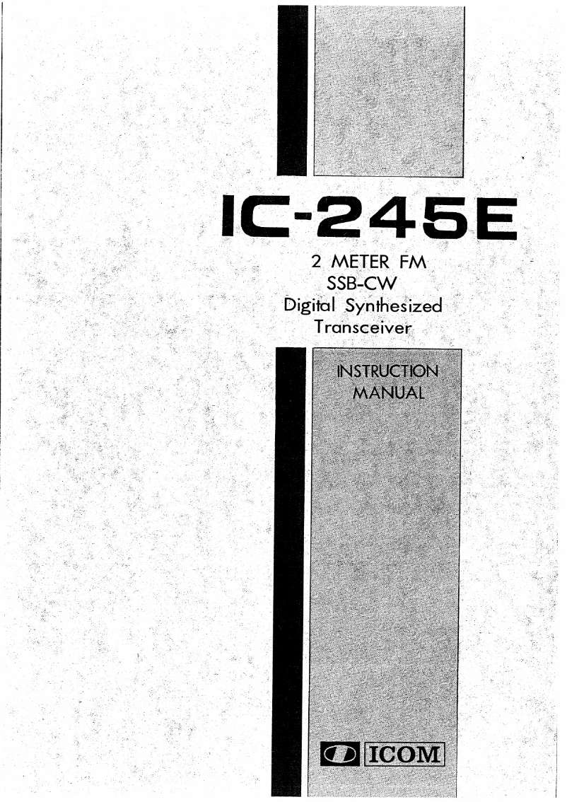 Page n°1 - Manuel utilisateur ICOM IC-245E