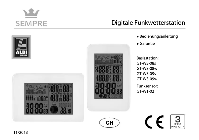 Image de la première page du manuel de l'appareil GT-WS-08s