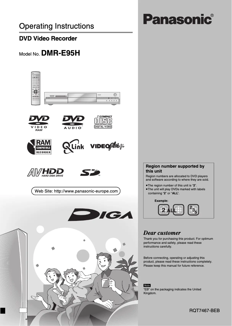 Page 1 de la notice Manuel utilisateur Panasonic DMR-E95H