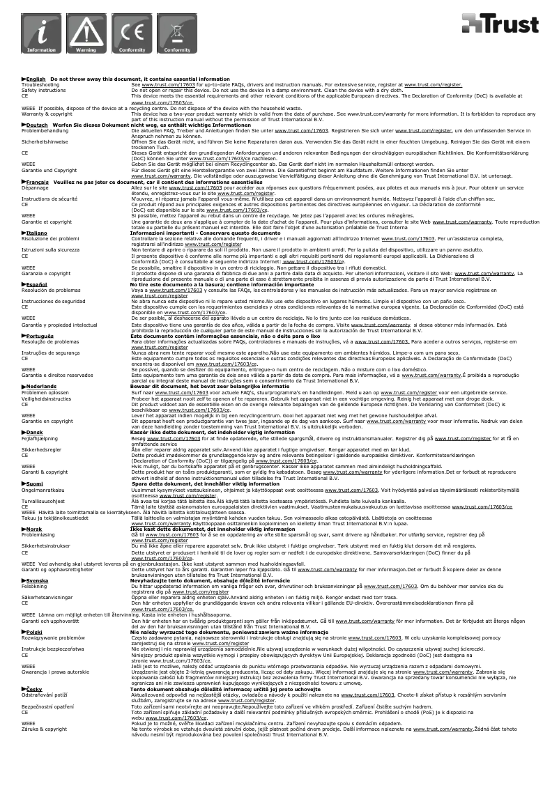 Page 1 de la notice Manuel utilisateur Trust Convex Keyboard